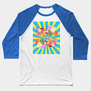 Ice Cream Cones With Sweet Sprinkles Dessert Baseball T-Shirt